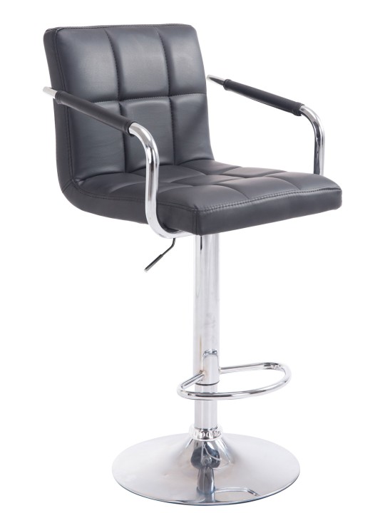 Taburete de bar Lucy V2 cromo, negro