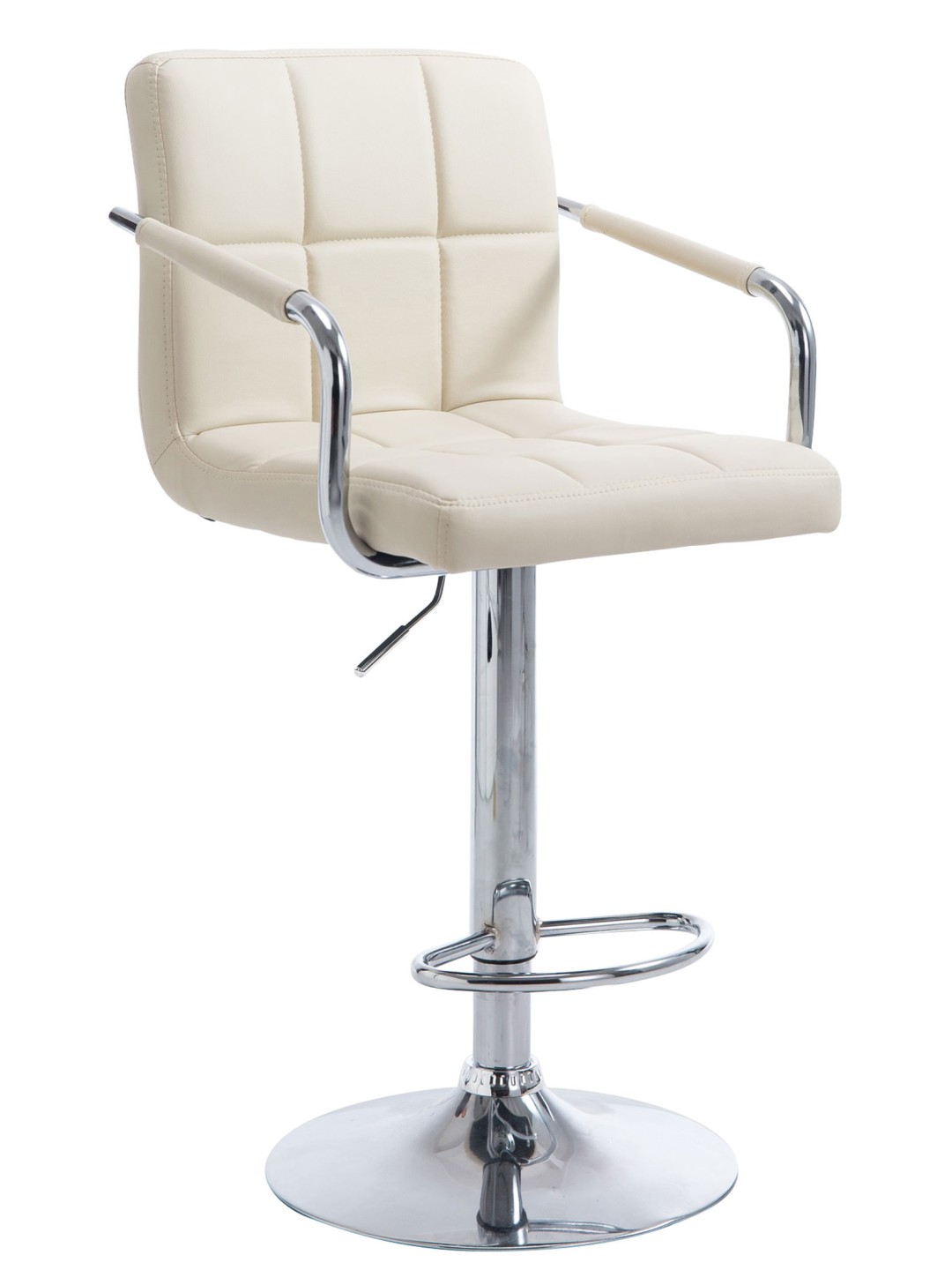 Taburete de bar Lucy V2 cromo, crema