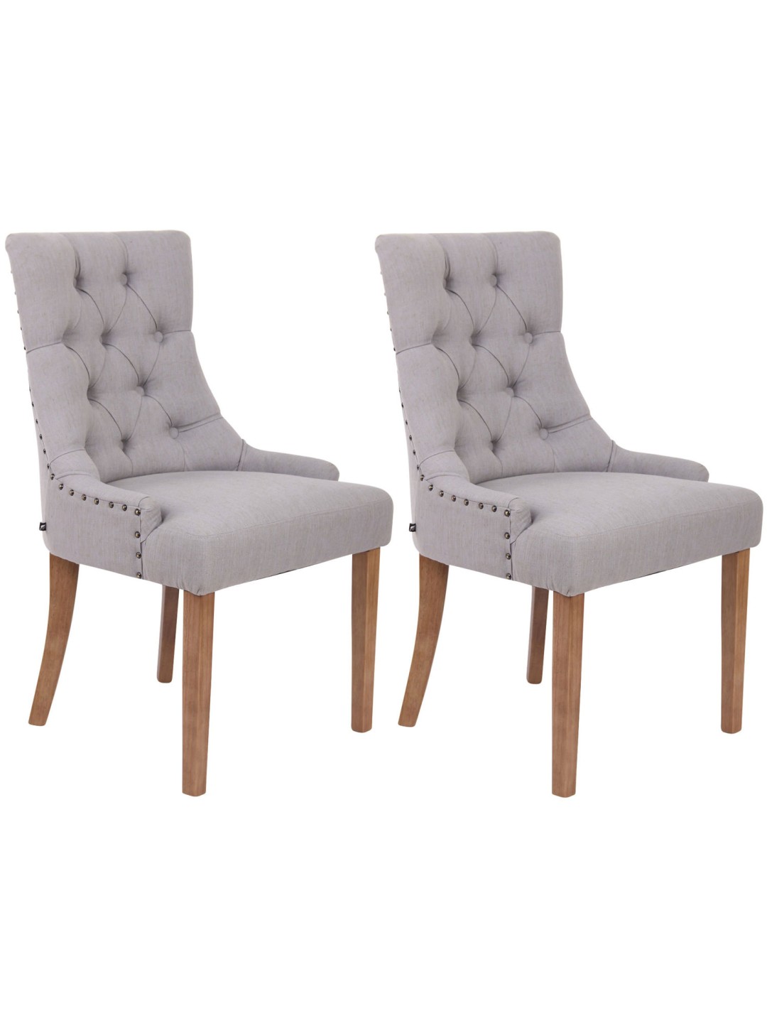 Juego de 2 sillas de comedor Aberdeen tela envejecido, gris