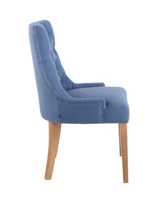 Juego de 2 sillas de comedor Aberdeen tela antiguo-claro, azul