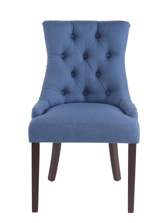 Juego de 2 sillas de comedor Aberdeen tela antigua, azul