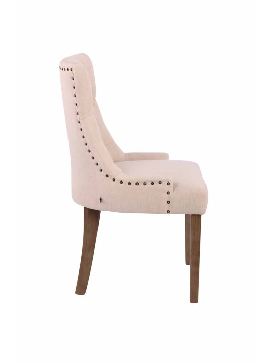 Juego de 2 sillas de comedor Aberdeen tela antiguo-claro, crema