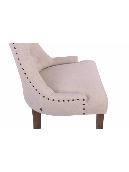 Juego de 2 sillas de comedor Aberdeen tela antiguo-claro, crema