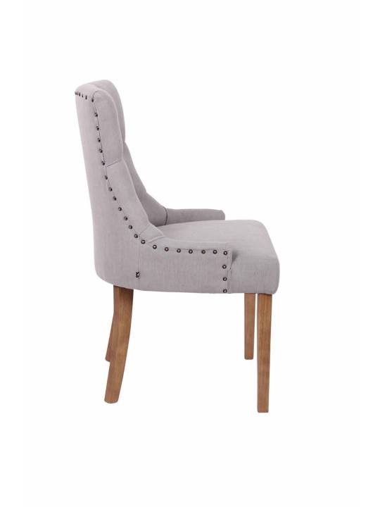 Juego de 2 sillas de comedor Aberdeen tela envejecido, gris