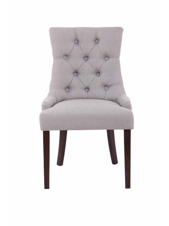 Juego de 2 sillas de comedor Aberdeen tela antigua, gris