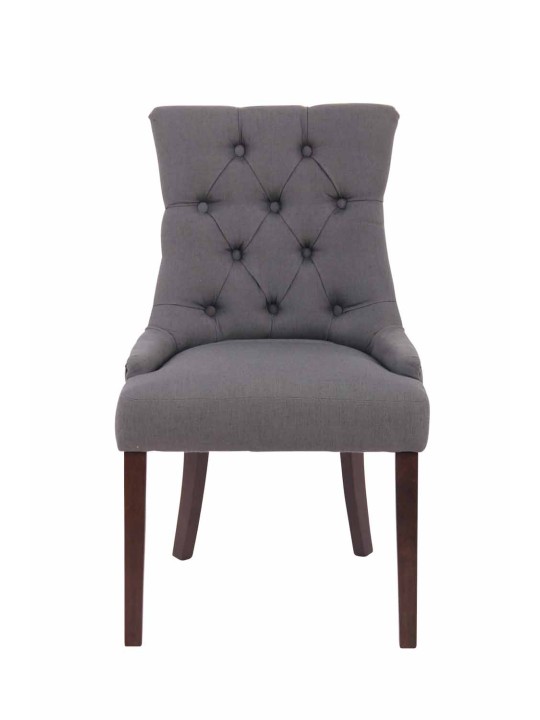 Juego de 2 sillas de comedor Aberdeen tela antigua, gris oscuro