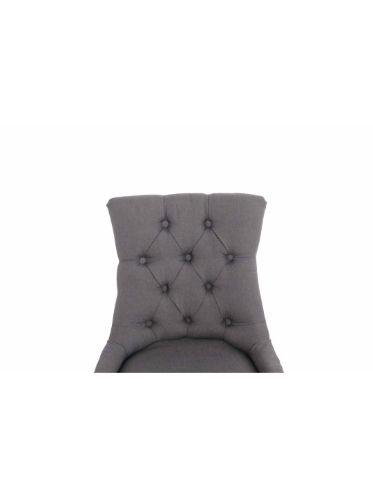 Juego de 2 sillas de comedor Aberdeen tela antigua, gris oscuro