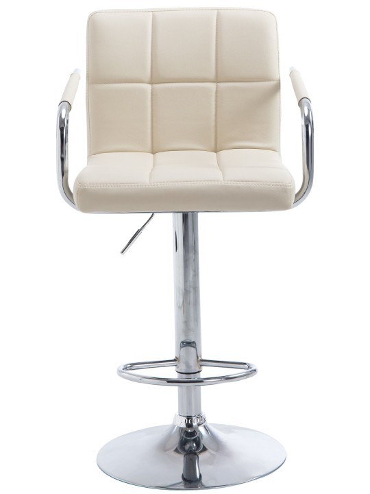 Taburete de bar Lucy V2 cromo, crema