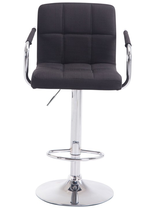 Taburete de bar Lucy V2 tela cromo, negro