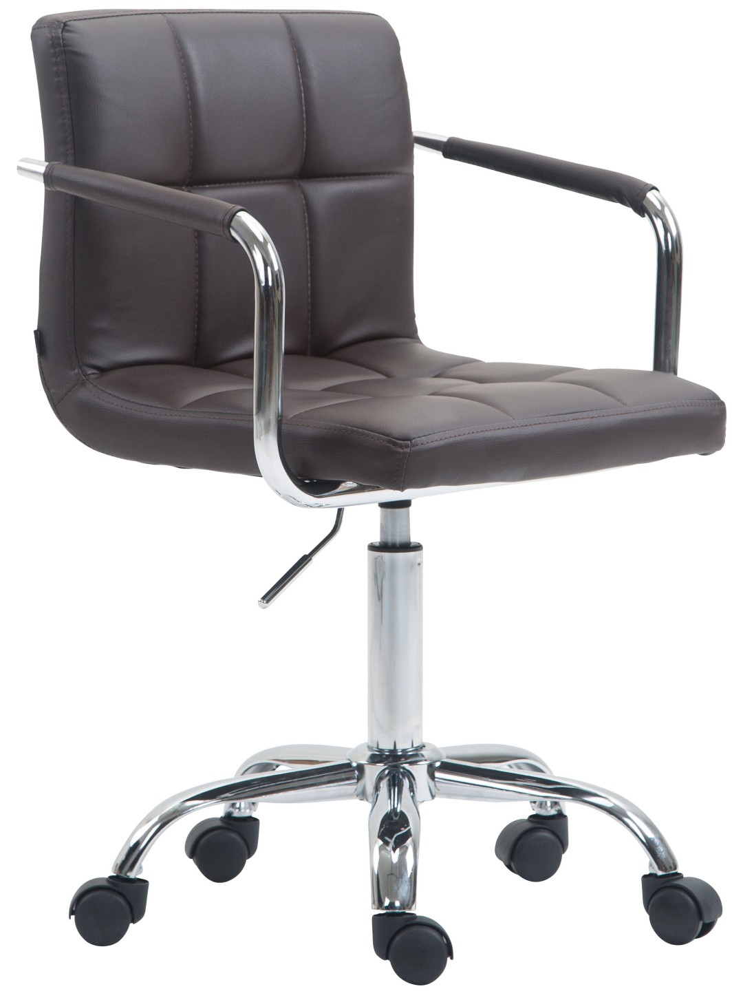 Silla de oficina Lucy V2 cuero sintético, marrón