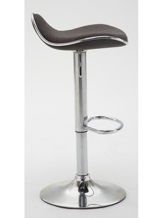 Juego de 2 taburetes de bar tela Shanghai C, gris oscuro