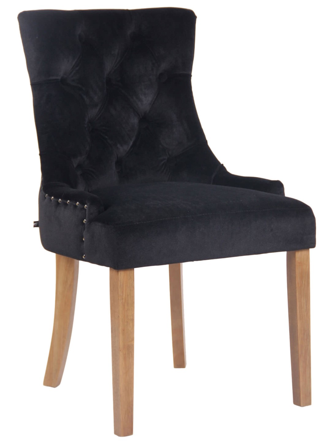 Silla de comedor Aberdeen terciopelo antiguo-claro, negro