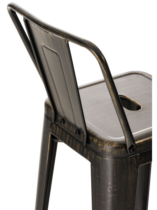 Juego de 2 taburetes de bar Mason, negro-oro