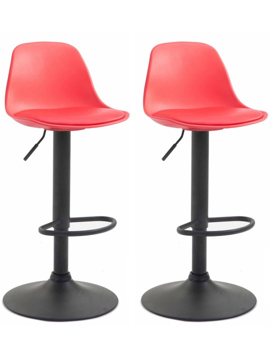 Juego de 2 taburetes de bar Kiel plástico, rojo Juego de 2 taburetes de bar Kiel plástico, rojo