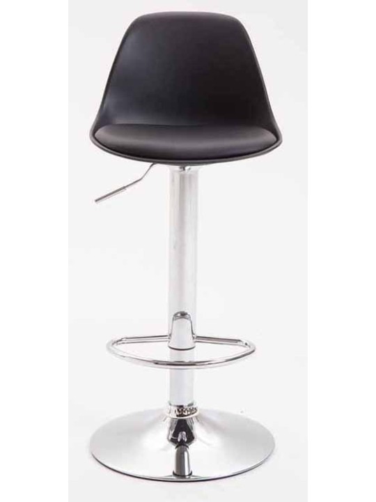 Juego de 2 taburetes de bar Kiel plástico cromado, negro Juego de 2 taburetes de bar Kiel plástico cromado, negro