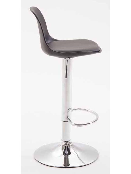 Juego de 2 taburetes de bar Kiel plástico cromado, negro Juego de 2 taburetes de bar Kiel plástico cromado, negro