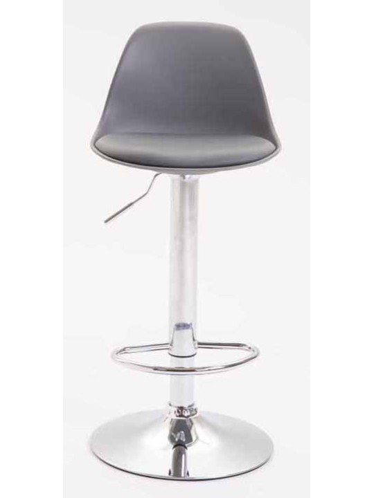 Juego de 2 taburetes de bar Kiel plástico cromado, gris Juego de 2 taburetes de bar Kiel plástico cromado, gris