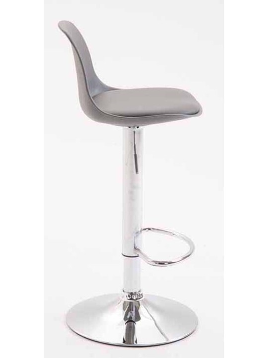 Juego de 2 taburetes de bar Kiel plástico cromado, gris Juego de 2 taburetes de bar Kiel plástico cromado, gris