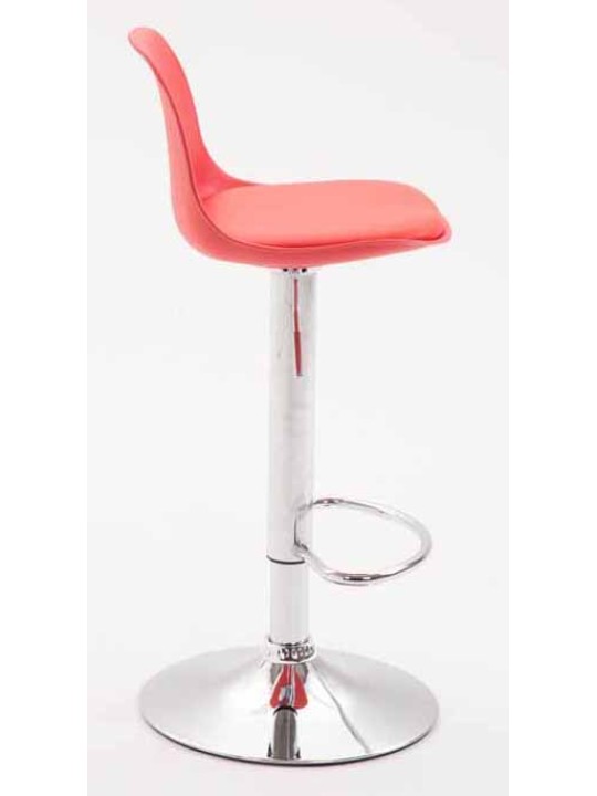 Juego de 2 taburetes de bar Kiel plástico cromado, rojo