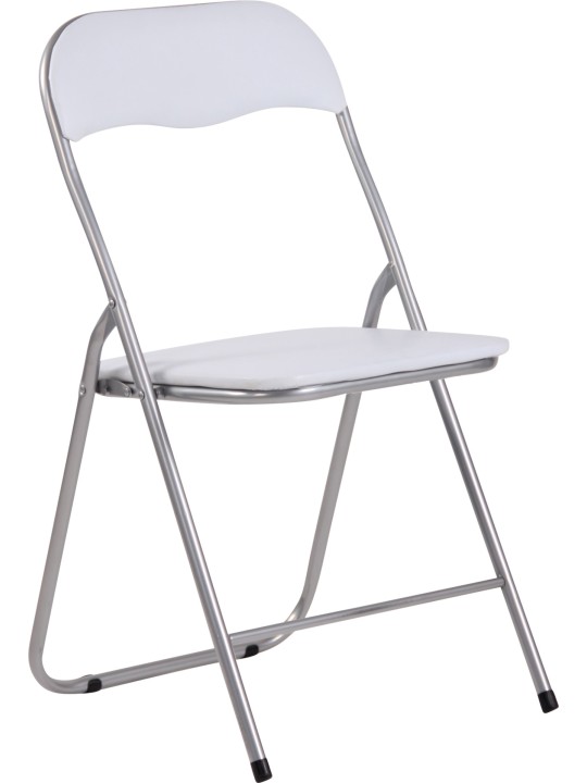 Silla plegable Félix, blanco/plata Silla plegable Félix, blanco/plata