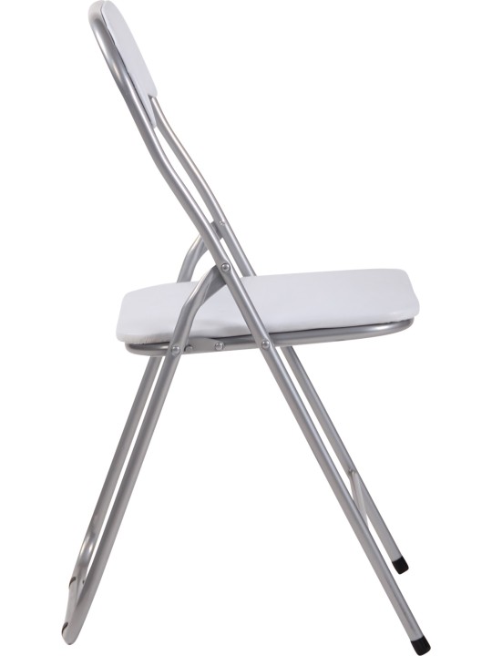 Silla plegable Félix, blanco/plata Silla plegable Félix, blanco/plata