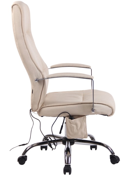 Silla de oficina tela Portland con función masaje, crema