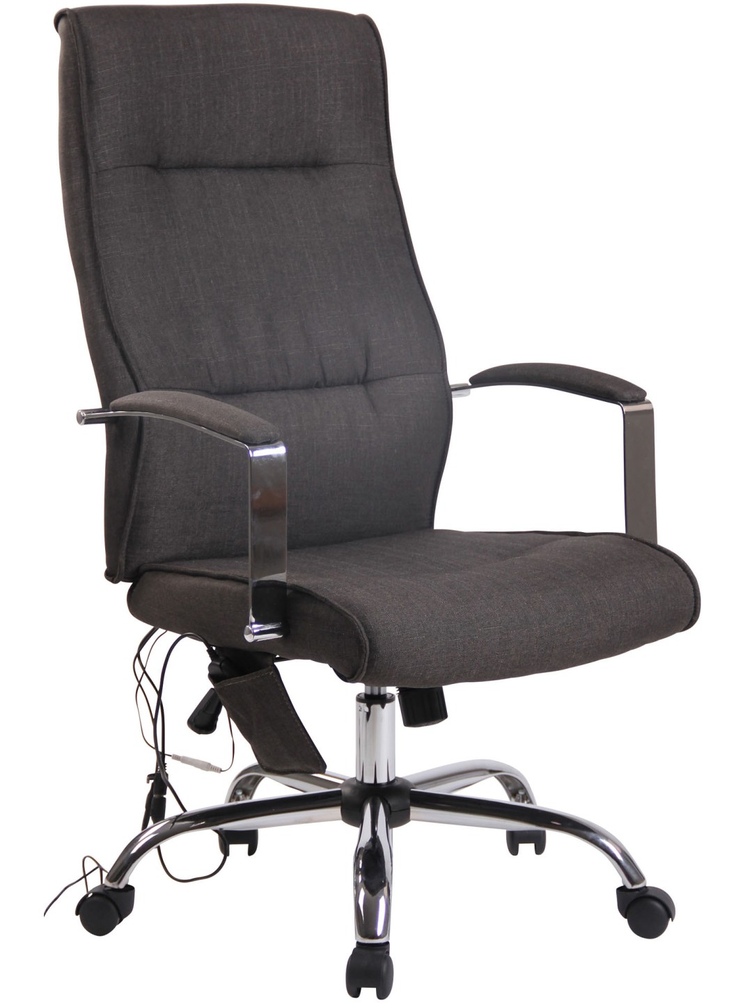 Silla de oficina tela Portland con función masaje, gris oscuro