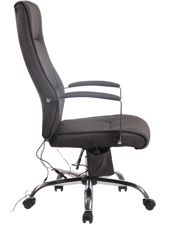 Silla de oficina tela Portland con función masaje, gris oscuro