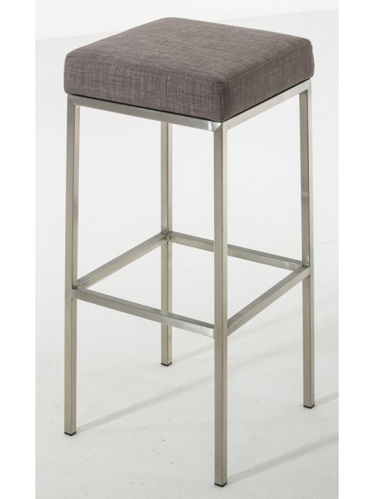 Juego de 2 taburetes de bar Montreal 85 tejido acero inoxidable, gris