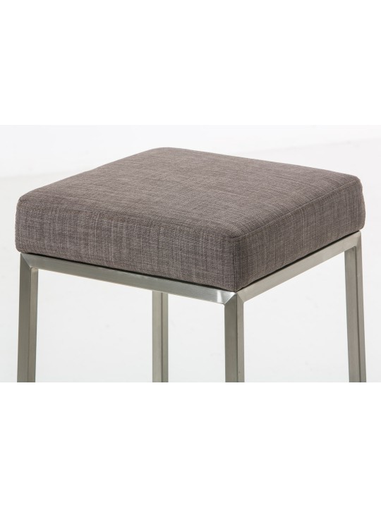 Juego de 2 taburetes de bar Montreal 85 tejido acero inoxidable, gris