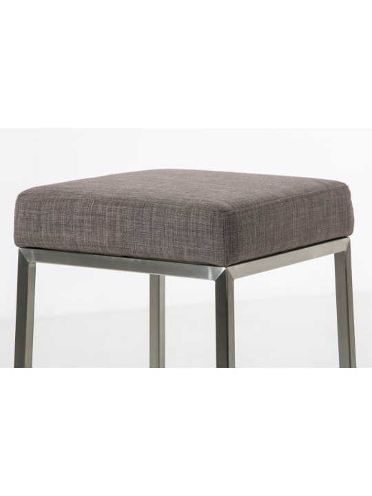 Juego de 2 taburetes de bar Montreal 85 tejido acero inoxidable, gris