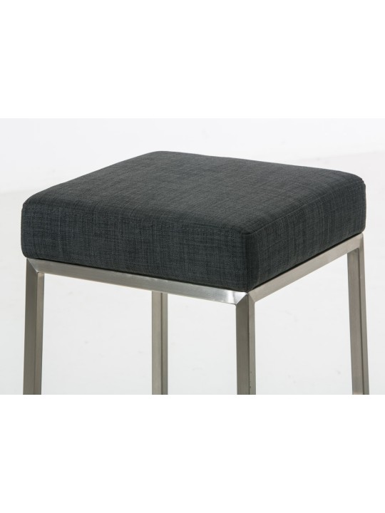 Juego de 2 taburetes de bar Montreal 85 tejido acero inoxidable, gris oscuro