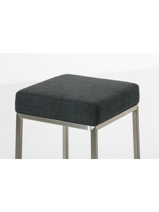 Juego de 2 taburetes de bar Montreal 80 tejido acero inoxidable, gris oscuro