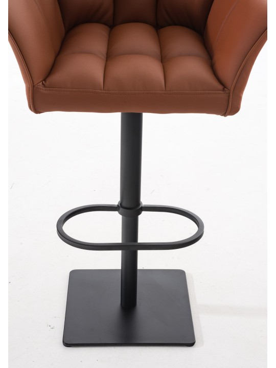 Juego de 2 taburetes de bar Damaso de piel sintética, marrón claro