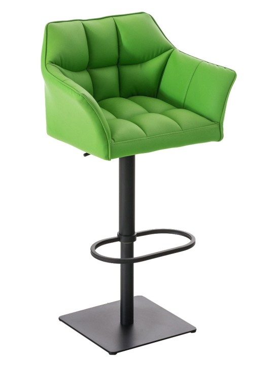 Juego de 2 taburetes de bar Damaso de piel sintética, verde