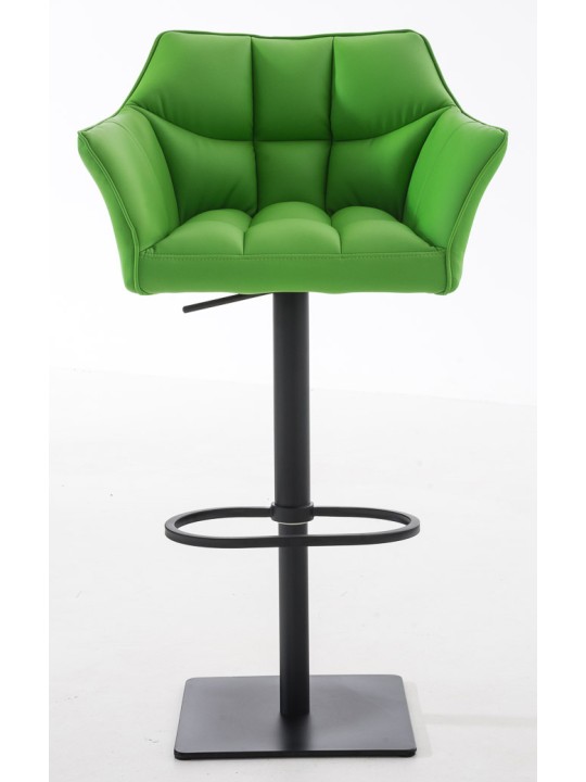 Juego de 2 taburetes de bar Damaso de piel sintética, verde