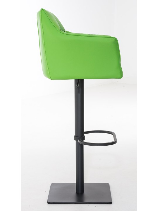 Juego de 2 taburetes de bar Damaso de piel sintética, verde