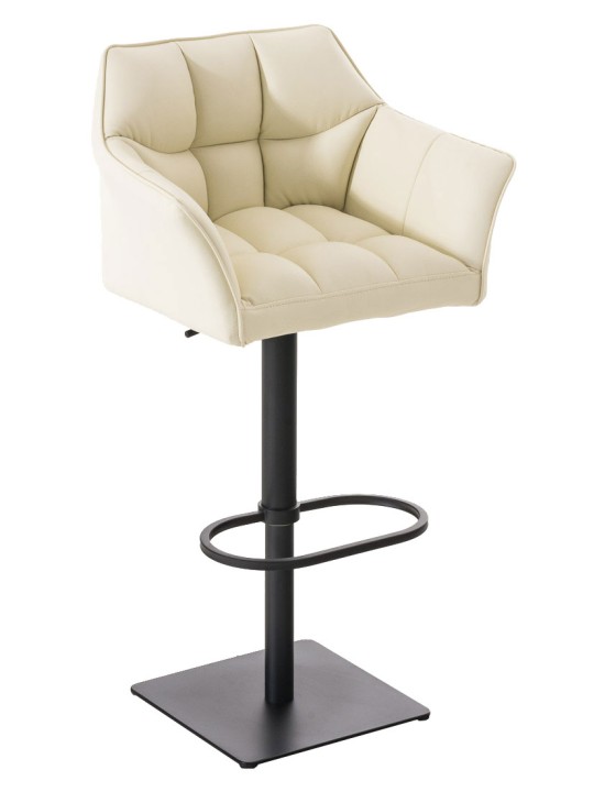 Juego de 2 taburetes de bar Damaso de piel sintética, crema Juego de 2 taburetes de bar Damaso de piel sintética, crema