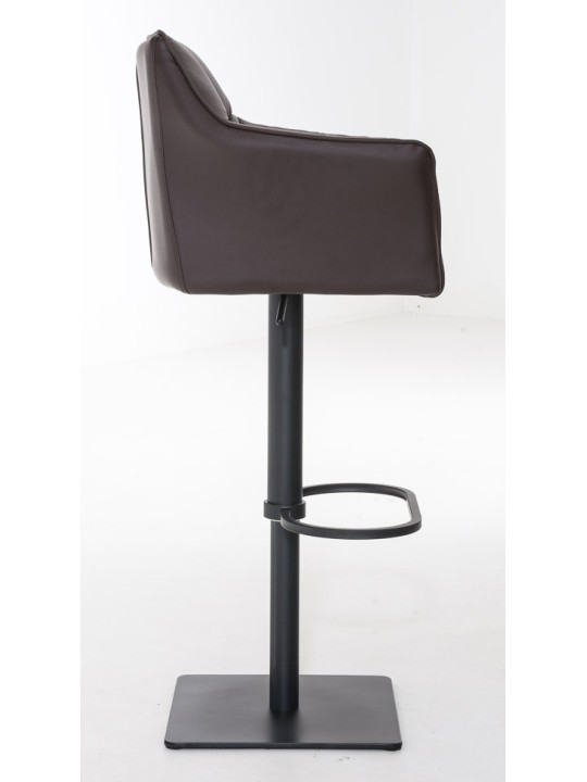 Juego de 2 taburetes de bar Damaso de piel sintética, marrón