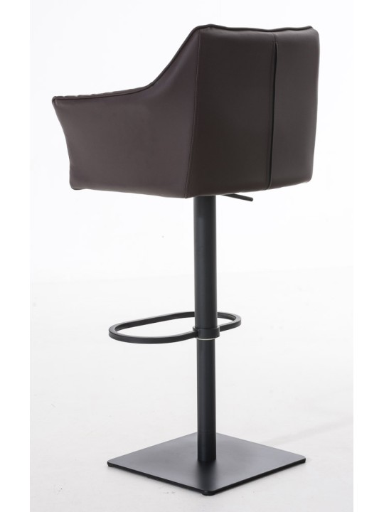 Juego de 2 taburetes de bar Damaso de piel sintética, marrón