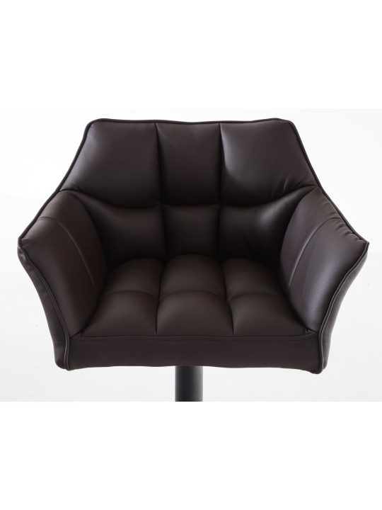 Juego de 2 taburetes de bar Damaso de piel sintética, marrón