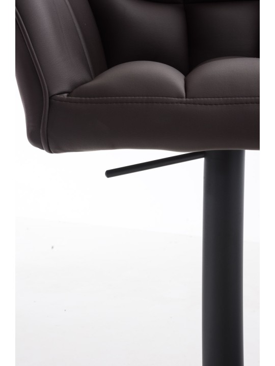 Juego de 2 taburetes de bar Damaso de piel sintética, marrón