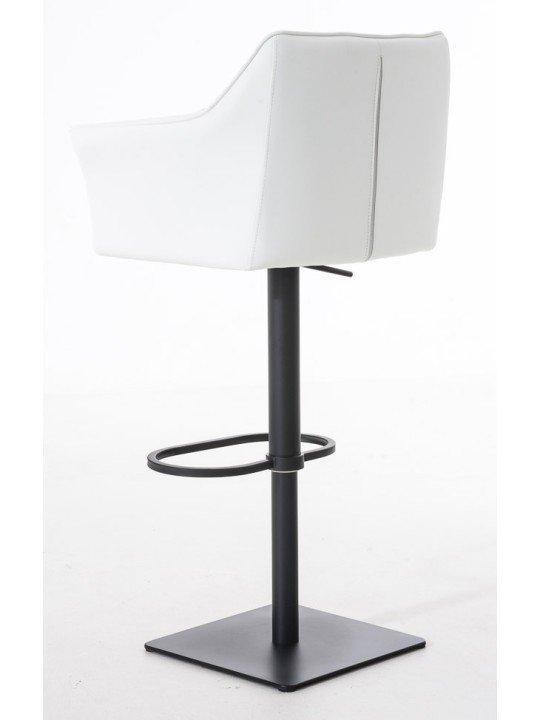 Juego de 2 taburetes de bar Damaso de piel sintética, blanco