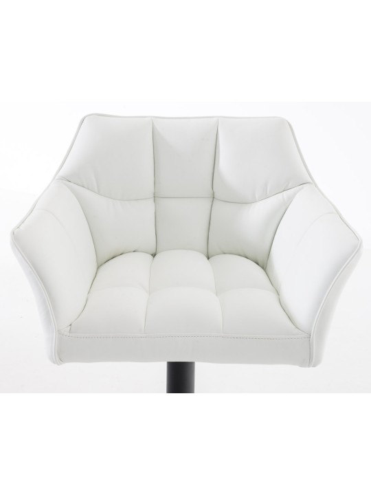 Juego de 2 taburetes de bar Damaso de piel sintética, blanco