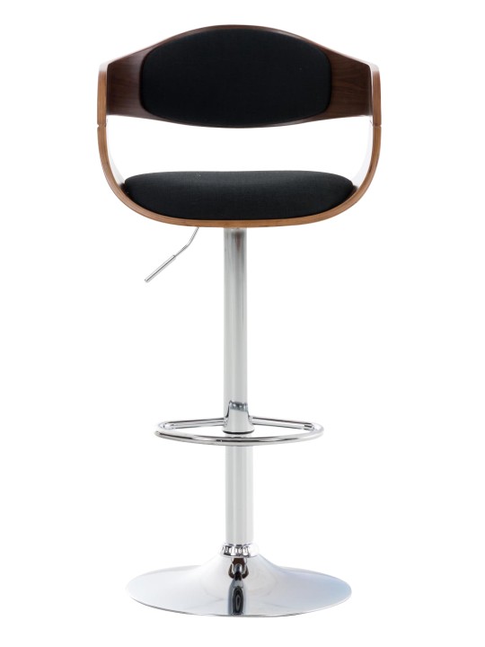 Juego de 2 taburetes de bar Kingston C tela, nogal/negro