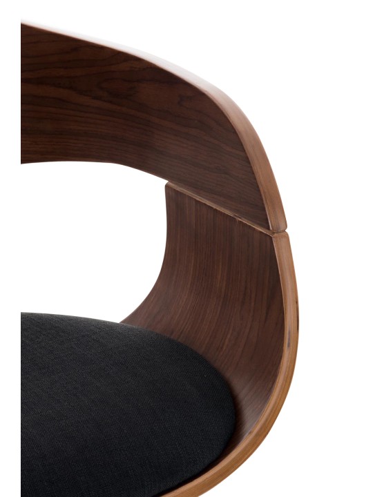 Juego de 2 taburetes de bar Kingston C tela, nogal/negro