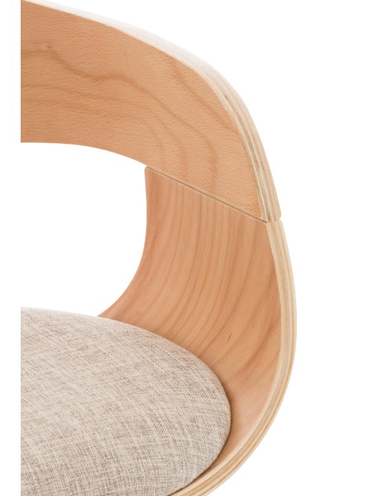 Juego de 2 taburetes de bar Kingston C tela, natural/crema