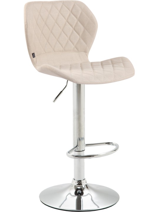 Taburete de bar tejido corcho cromo, crema