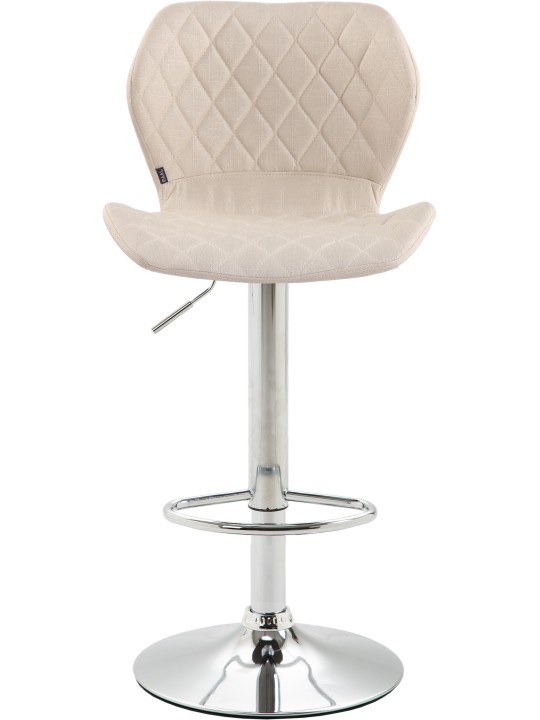 Taburete de bar tejido corcho cromo, crema