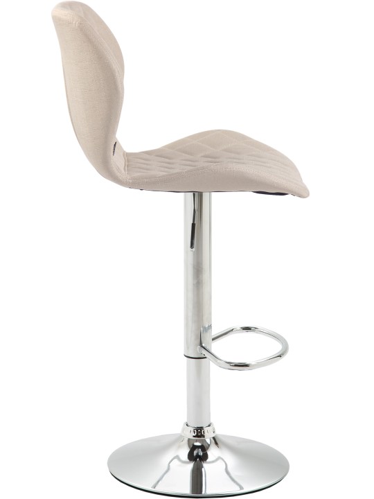 Taburete de bar tejido corcho cromo, crema